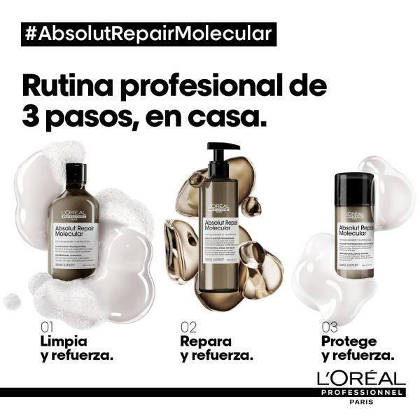 Shampoo reparador Absolut Repair Molecular para cabello muy dañado 300 ml - Imagen 4
