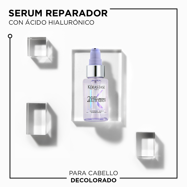 Sérum con Ácido Hialurónico Puro al 2% para Reparar el Cabello Rubio Dañado Blond Absolu Kérastase 50ml - Imagen 3